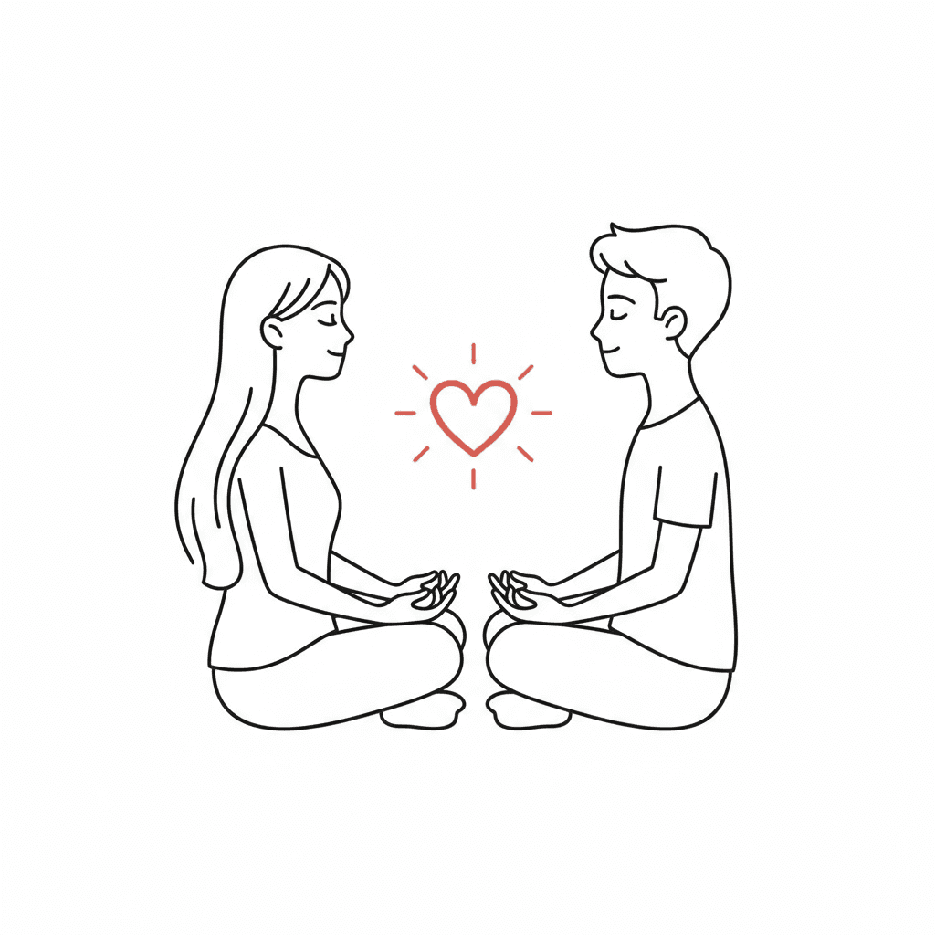 Held in twin-heart meditation